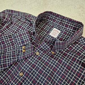 Brooks Brothers Mens XL Preppy Button Down Plaid Long Sleeve Shirt Ivy League